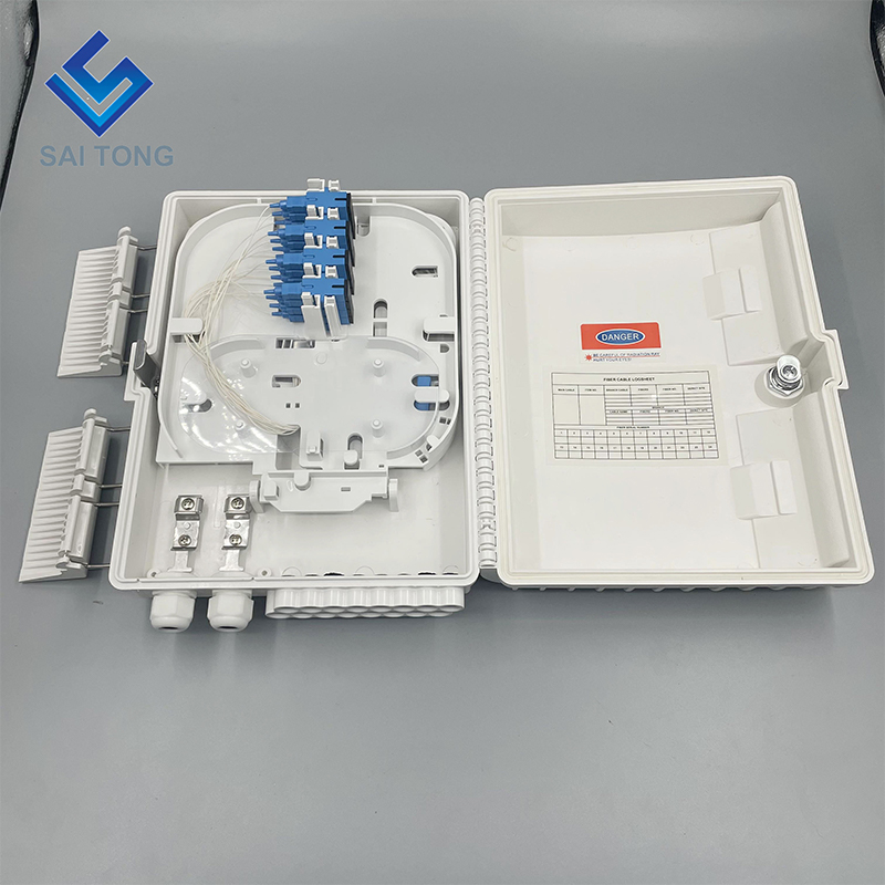 Caixa terminal de fibra óptica ODB NAP 16 núcleos 16 portas ftth caixa de distribuição de fibra óptica caixa FTTH montada na parede externa com adaptador