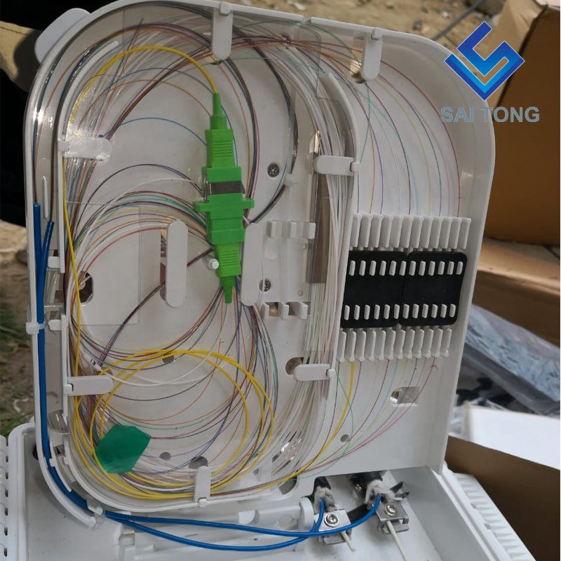 Cixi made16 caixa de terminação sc/upc FTTH caixa de distribuição de 16 núcleos caixa de junção de cabo de borracha à prova d'água Gpon onu caixa de junção de fibra