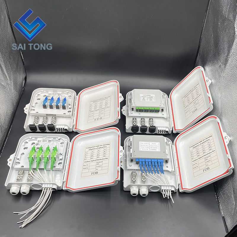 China Factory 48 core ftth box plc divisor 4 bandeja caixa de distribuição óptica 2 em 8 portas NAP para equipamentos de fibra óptica