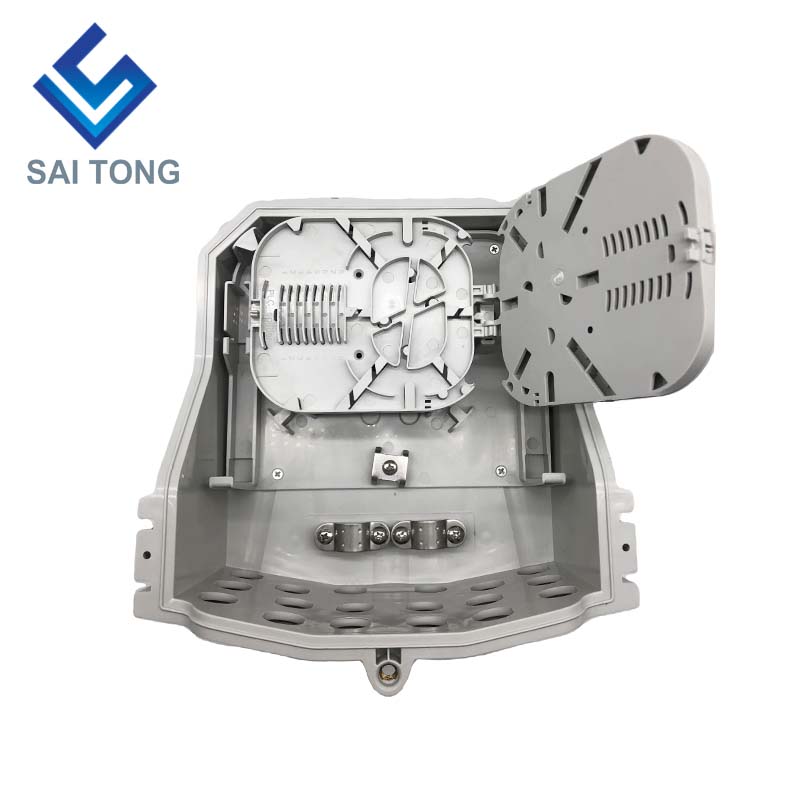 FTTH Saitong IP65 16 núcleo de fibra óptica caixa terminal PC + ABS material ao ar livre 16 portas caixas de distribuição com 2 bandejas