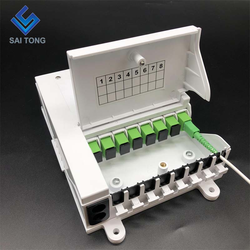 Cixi Saitong FTTH 8 Core caixa terminal de fibra óptica interior e exterior 8 portas Mini montado na parede Novo produto com estilo ucraniano