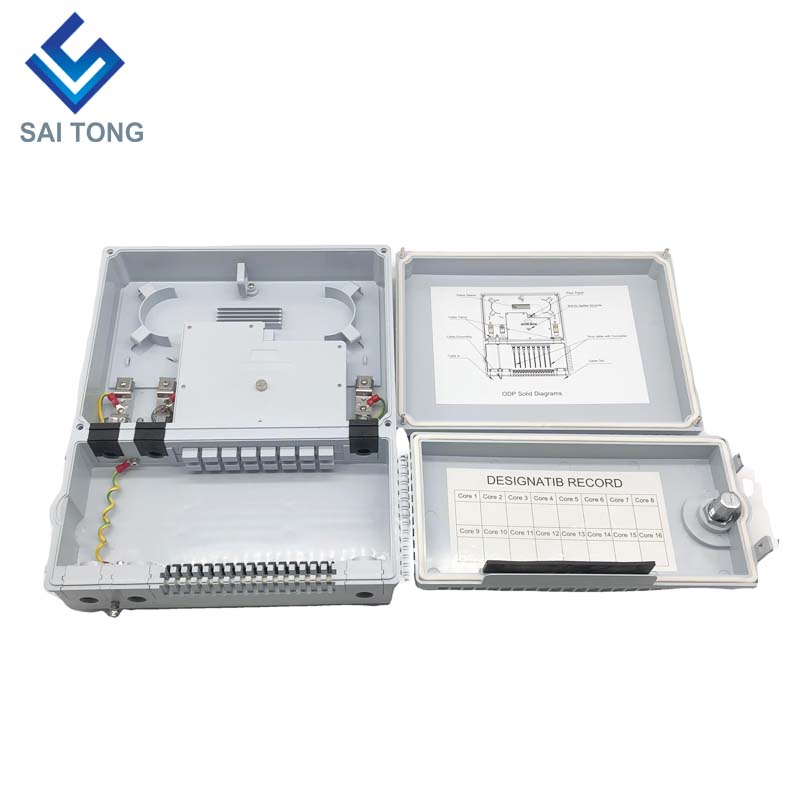 Estilo Indonésia com duas portas 3 em 16 fora caixa de distribuição de fibra 16 núcleos 2 Pcs 2*8 Plc Splitter ponto de distribuição óptica