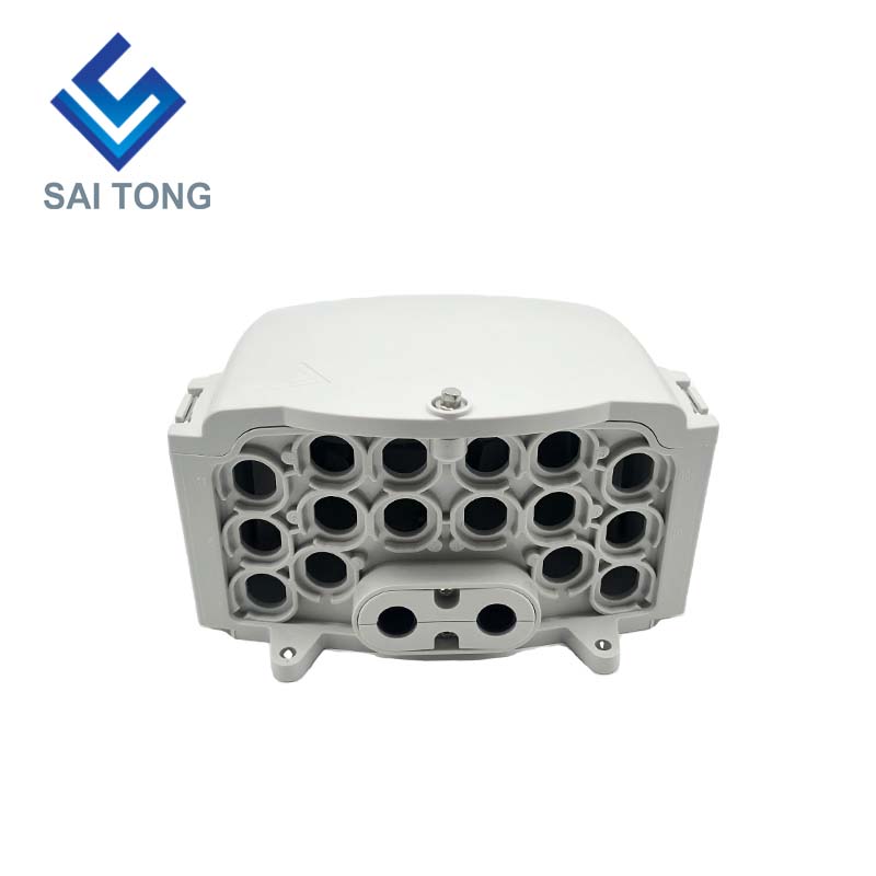 FTTH Saitong IP65 16 núcleo de fibra óptica caixa terminal PC + ABS material ao ar livre 16 portas caixas de distribuição com 2 bandejas