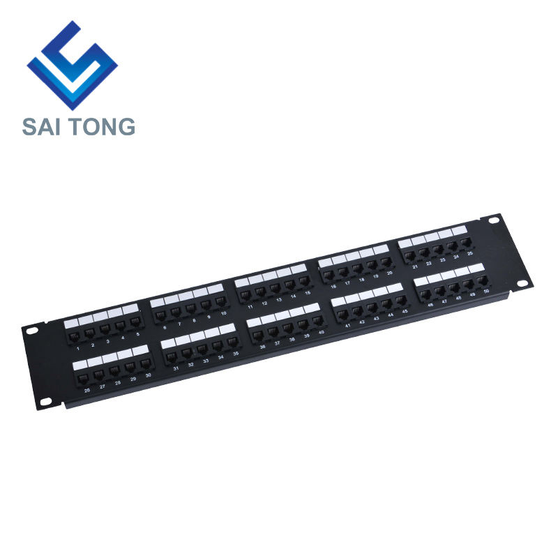 2U 19'' 50 portas RJ11 Krone Jackets, suporte de aço Cat3 Patch Panel em branco sem blindagem utp Cat3 RJ11 Patch panel