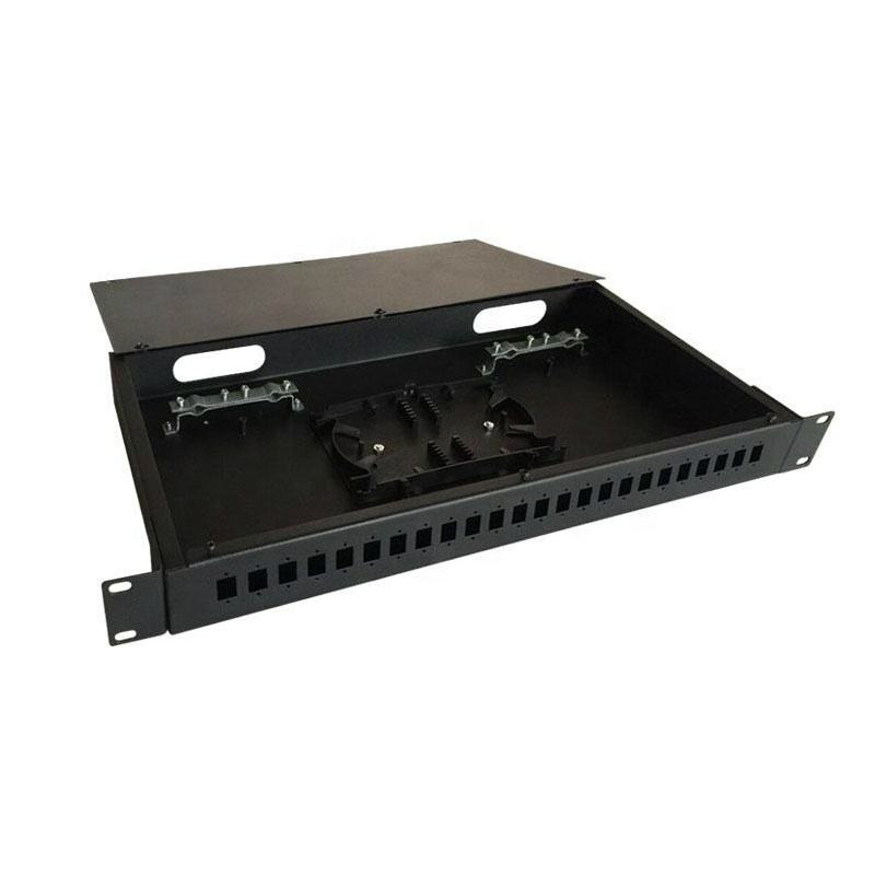 19 polegadas ftth 24 portas sc fc lc st montagem em rack estrutura de distribuição de fibra óptica patch panel de fibra óptica montagem em rack ODF 1u metal