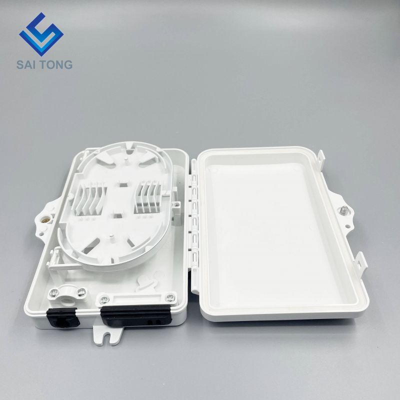 Fornecimento IP65 1/2 porta mini FTTH caixa de fibra óptica ao ar livre caixa de terminais de fibra de 2 núcleos de plástico com adaptador SC LC