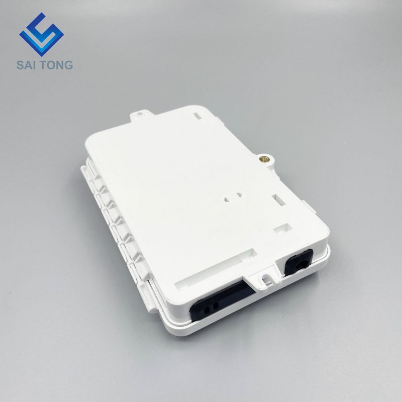 Fornecimento IP65 1/2 porta mini FTTH caixa de fibra óptica ao ar livre caixa de terminais de fibra de 2 núcleos de plástico com adaptador SC LC