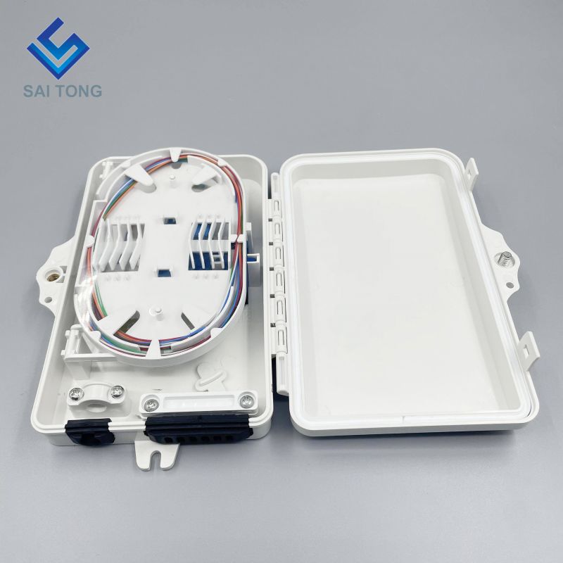 Saitong 1/6 portas FTTH FTTX 6 núcleo caixa de distribuição de fibra óptica caixa de suporte PLC caixa óptica ABS