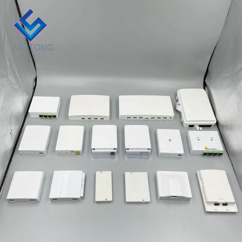 Caixa de painel de soquete de 2 portas montada na parede 2 portas Mini FTTH faceplate painel de fibra óptica caixa terminal para adaptador sem orelha