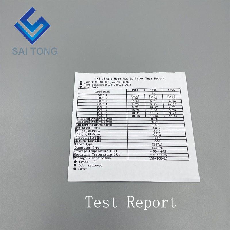 1:4 SC/UPC Montagem em Rack Divisor Plc Caixa ABS Conectores SC UPC Tipo Cassete Divisor de Fibra Óptica 1X4