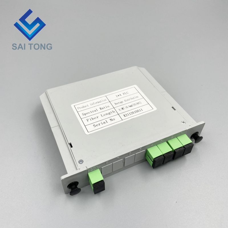 1:4 SC/APC Rack Mount Plc Divisor Caixa ABS Conectores SC UPC Tipo Cassete Divisor de Fibra Óptica 1X4