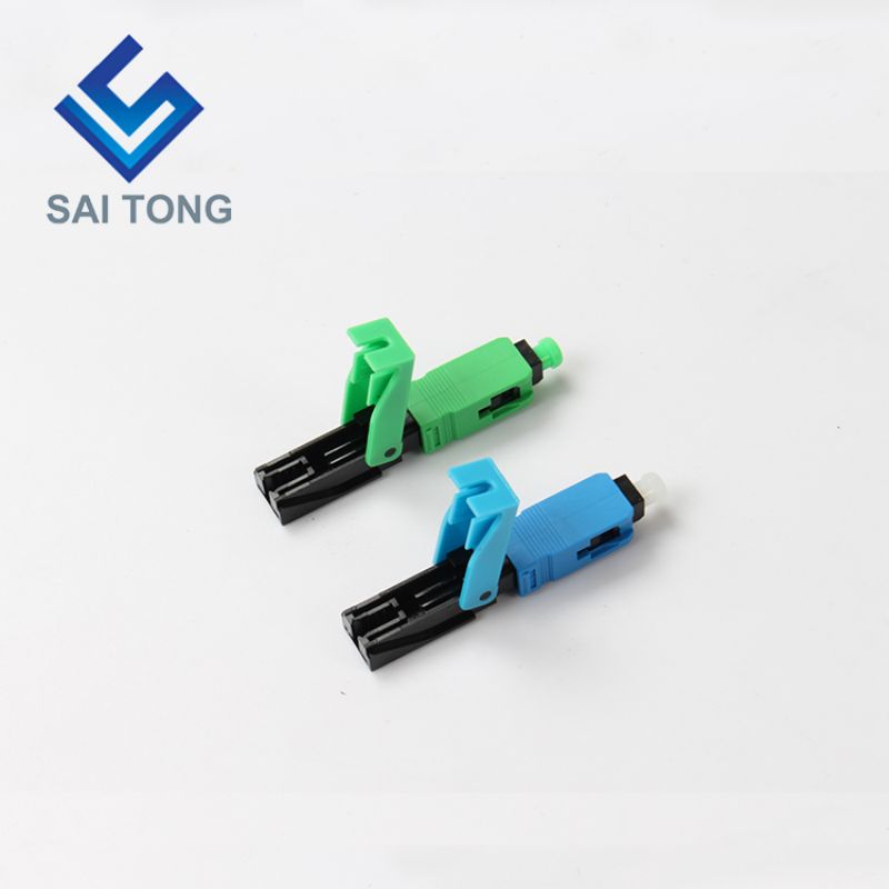 Conector rápido de fibra óptica FTTH sc apc cabo de fibra de cor verde conector rápido Conector rápido Conjunto de campo Monomodo