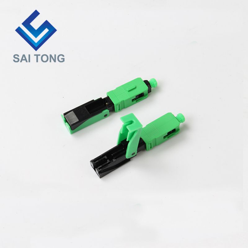 Conector rápido de fibra óptica FTTH sc apc cabo de fibra de cor verde conector rápido Conector rápido Conjunto de campo Monomodo