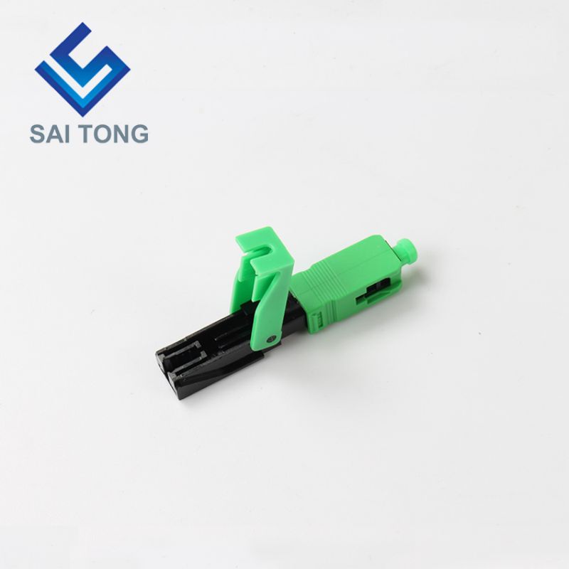 Conector rápido de fibra óptica FTTH sc apc cabo de fibra de cor verde conector rápido Conector rápido Conjunto de campo Monomodo