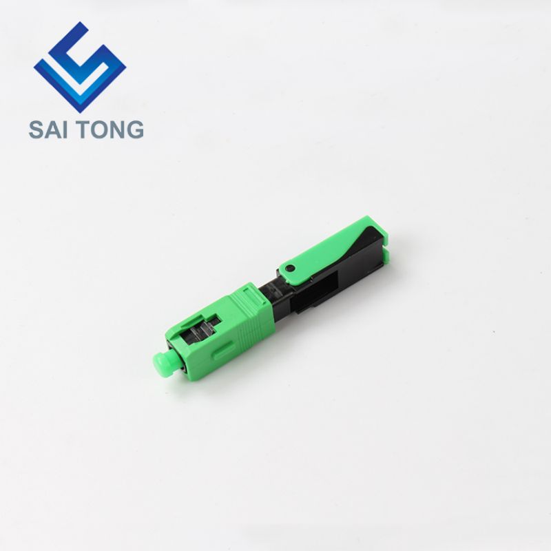 Conector rápido de fibra óptica FTTH sc apc cabo de fibra de cor verde conector rápido Conector rápido Conjunto de campo Monomodo