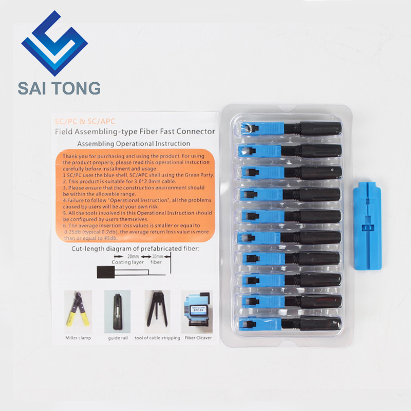 Saitong Supply Equipamento de comunicação conector rápido sc/upc ftth Conector rápido de fibra óptica