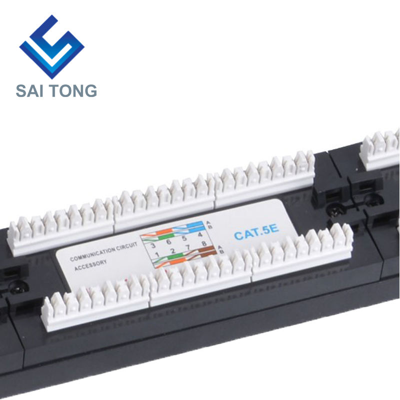 1U 19'' 24 portas RJ45 Krone Jackets, suporte de aço Cat5e Patch Panel em branco não blindado utp Cat5e CAT5 CAT6 RJ45 Patch panel