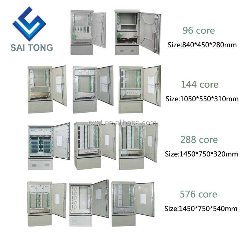 SaiTong FTTH Splice 288 Core fibra óptica gabinete SMC impermeável IP55 gabinete de fibra smc Suporte para Padrão ou Personalizado