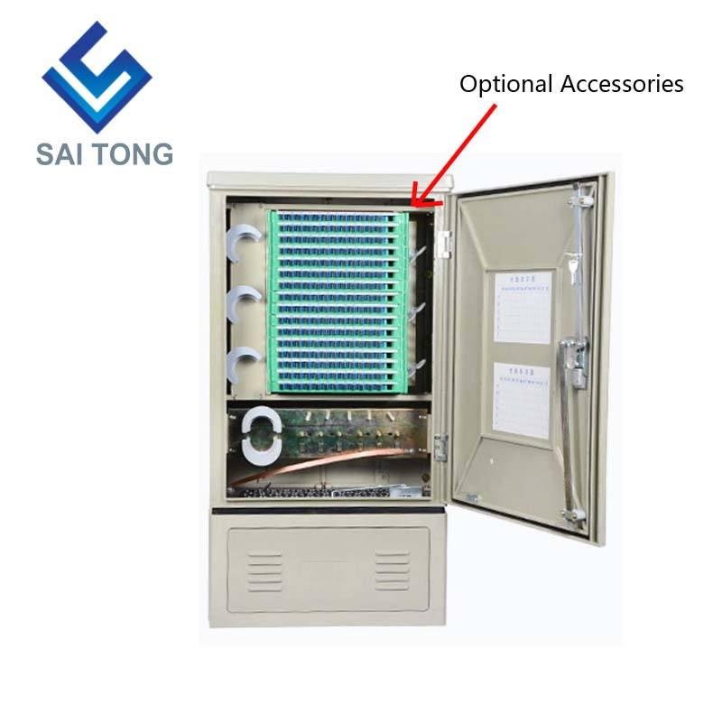 Gabinete de conexão cruzada SaiTong FTTH 144 Núcleo de equipamentos de telecomunicações SMC ao ar livre à prova d'água IP55 144 núcleo de fibra óptica gabinetes ODF