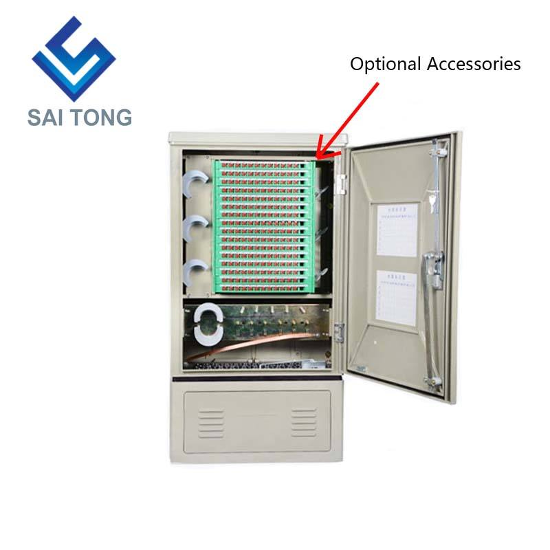 Gabinete de conexão cruzada SaiTong FTTH 144 Núcleo de equipamentos de telecomunicações SMC ao ar livre à prova d'água IP55 144 núcleo de fibra óptica gabinetes ODF