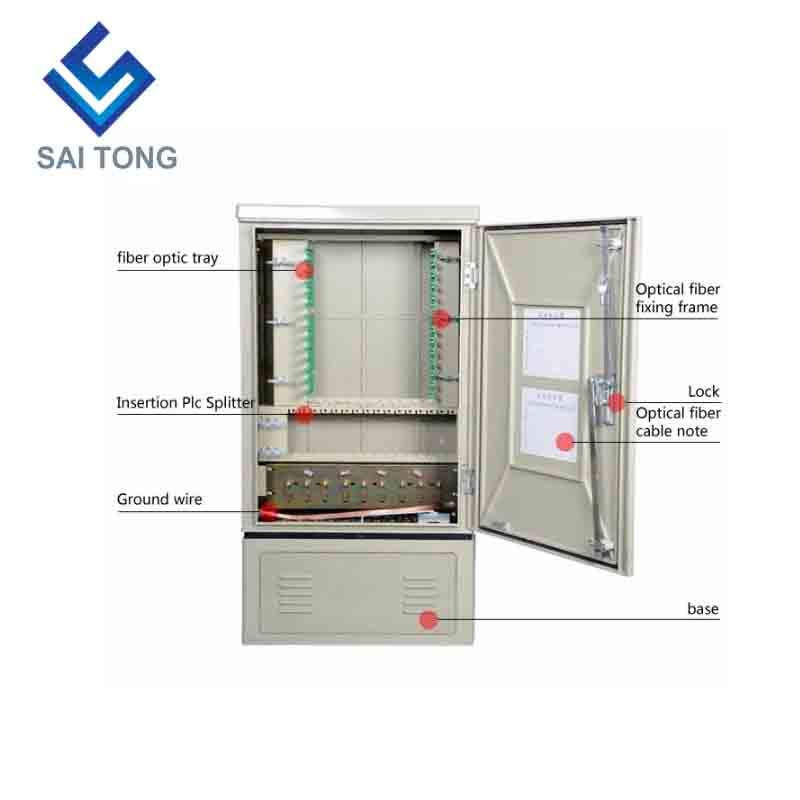 SaiTong FTTH 144 Núcleo fibra óptica smc ao ar livre à prova d'água IP55 cabo de gabinete de fibra smc Suporte para Padrão ou Personalizado