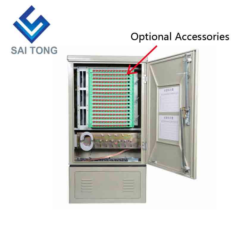 SaiTong FTTH 144 Núcleo do gabinete do hub de distribuição de fibra SMC Material à prova d'água acesso ao ar livre 144 gabinete de fibra óptica