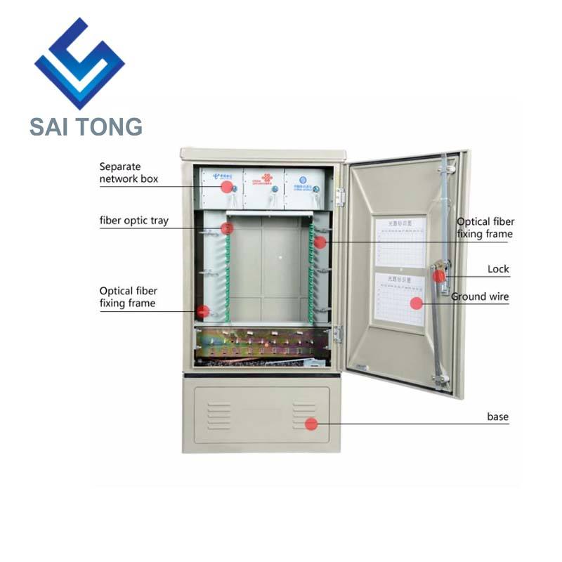 SaiTong FTTH 144 core gabinete de distribuição óptica à prova d' água IP55 144 core gabinete de fibra óptica ODF ODB