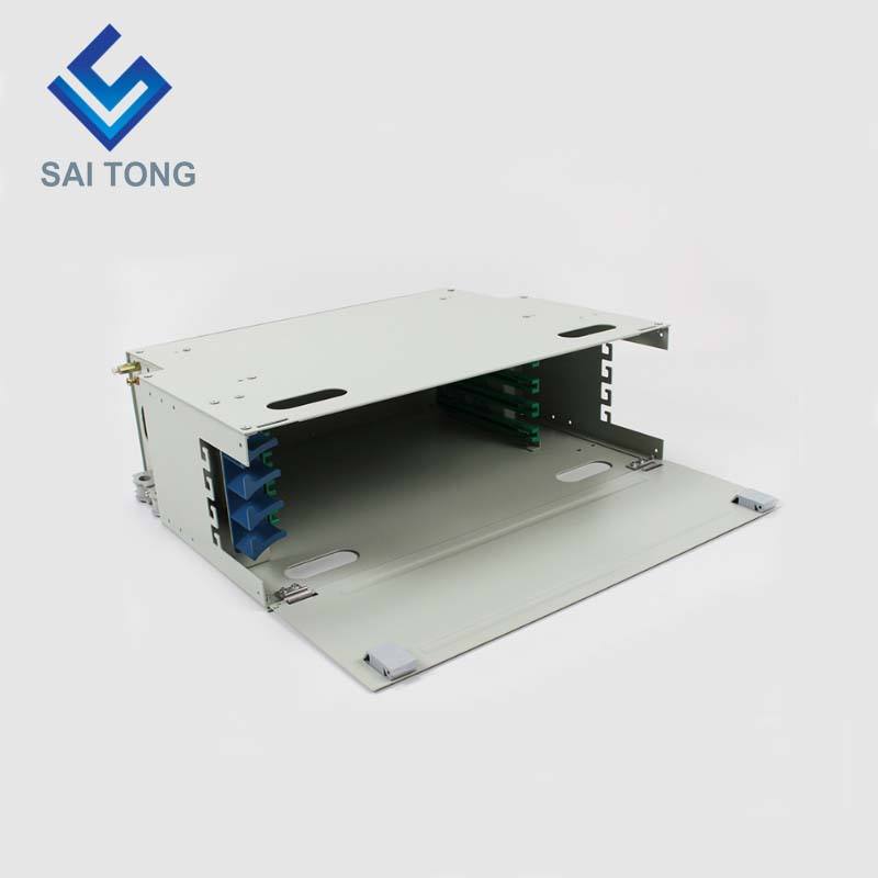 SaiTong FTTH 19 Polegada Montagem em Rack Gabinete de 48 Portas SC/FC ODF 4 U 48 núcleo Quadro de Distribuição de Fibra Óptica Carga Total Opcional