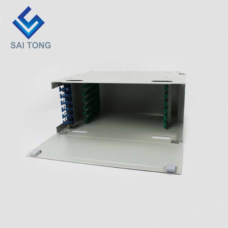 SaiTong FTTH 19 Polegada Montagem em Rack Gabinete de 72 Portas SC/FC ODF 6 U 72 núcleo Quadro de Distribuição de Fibra Óptica Carga Total Opcional