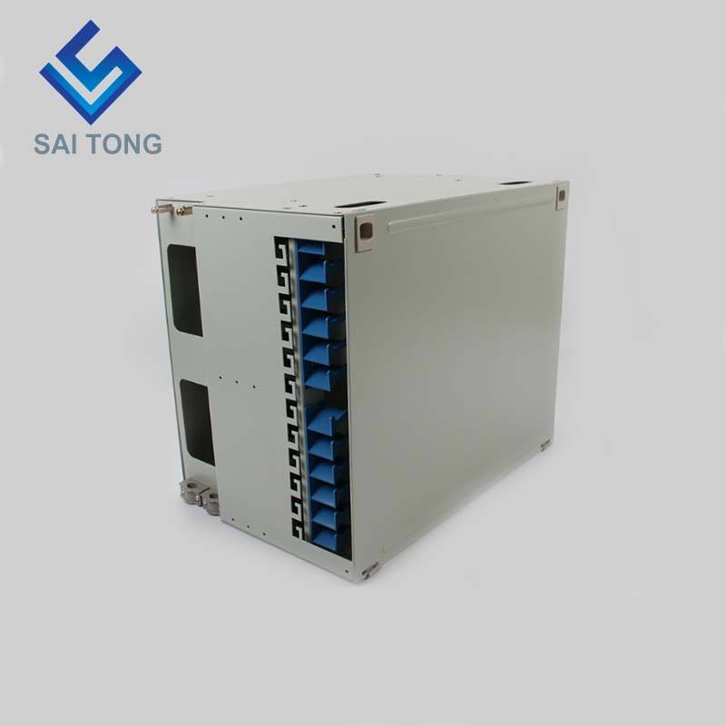 2022 SaiTong FTTH 19 Polegada Montagem em Rack Gabinete de 144 Portas SC/FC ODF 12U 144 núcleo Quadro de Distribuição de Fibra Óptica Carga Total Opcional