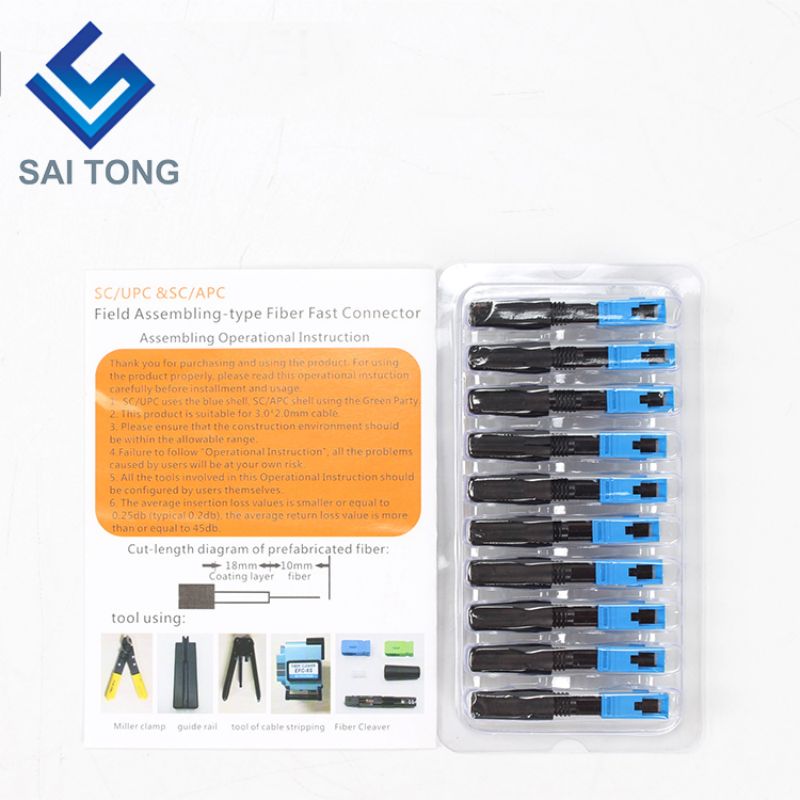 Fibra ftth para o conector de fibra doméstica sc Conector de fibra de conector rápido monomodo